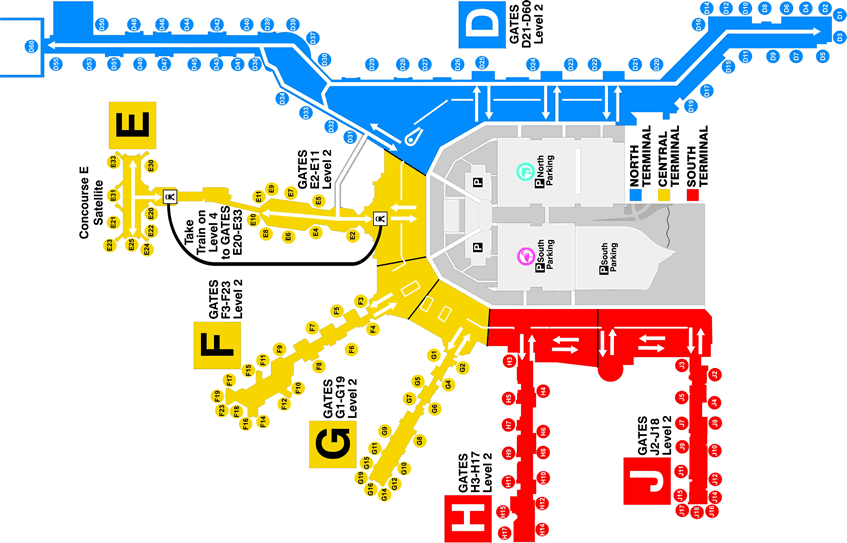 Miami Airport Terminal D Map Miami Airport MIA | Terminals | Gate